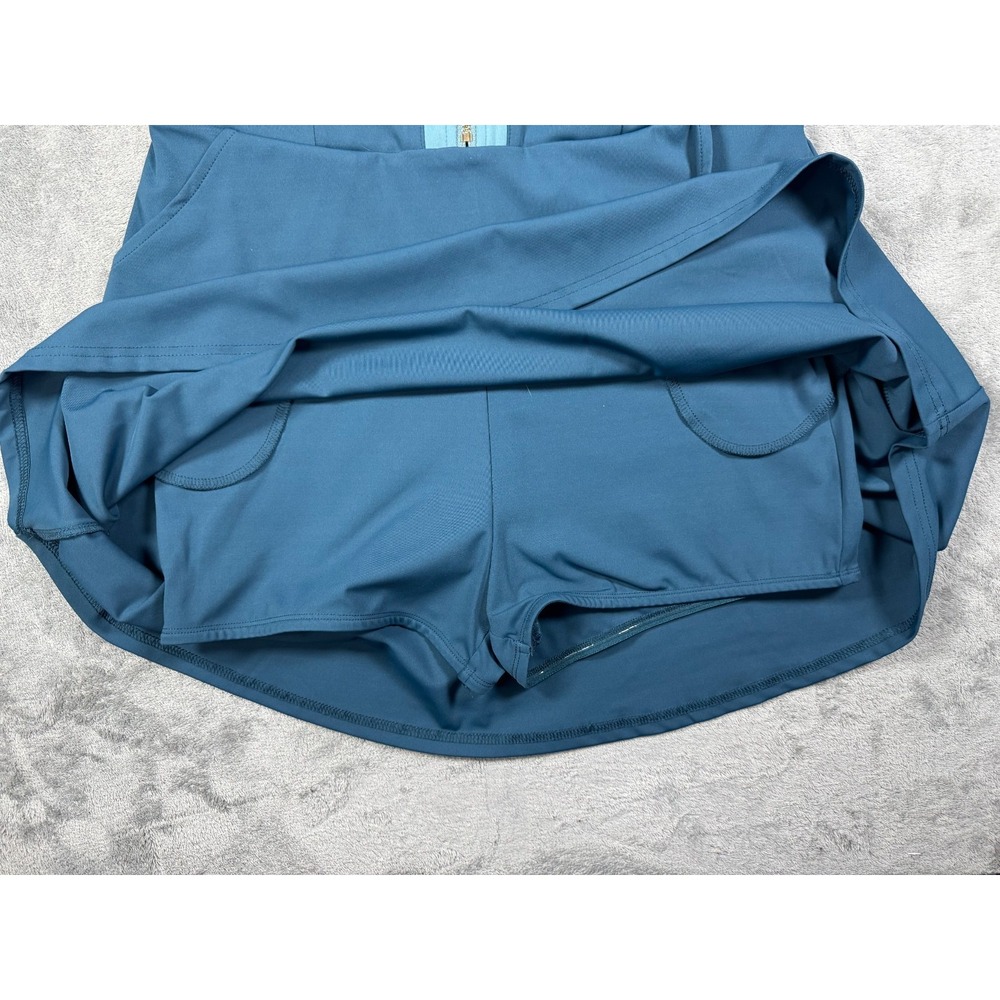 SSYS The Label Womens Golf Tennis Zip Sleeveless Dress Built In Shorts Blue Med - Picture 6 of 11